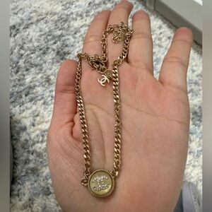 Ch*anel Gold Chain Necklace with Pendant